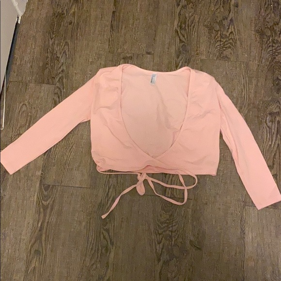 American Apparel pink yoga/fitness top